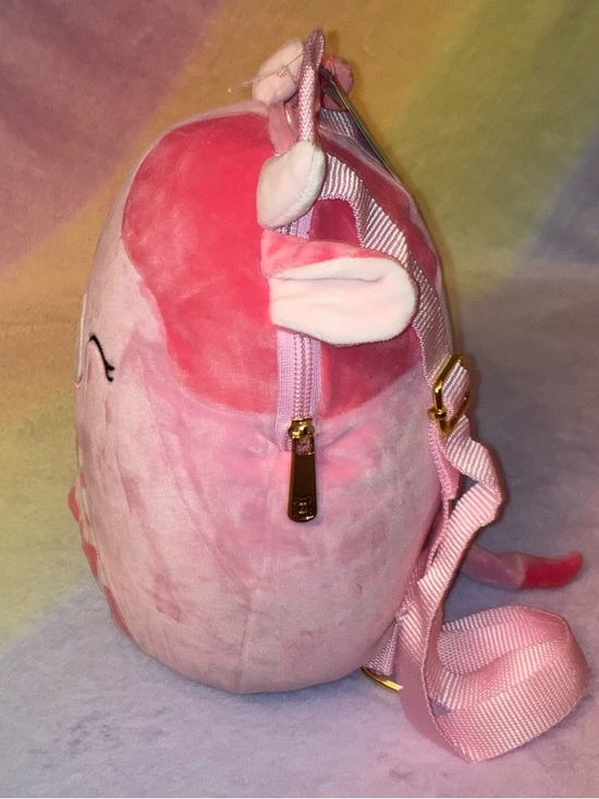 Squishmallow 10” Plush Backpack - Calynda the Pink Strawberry Cow - Bioworld - Picture 2 of 8